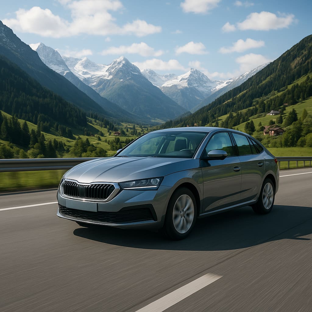 Auto auf Schweizer Autobahn